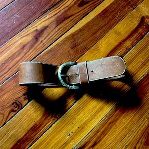 Saks Fifth Avenue Italian Leather Light Brown Belt, Small